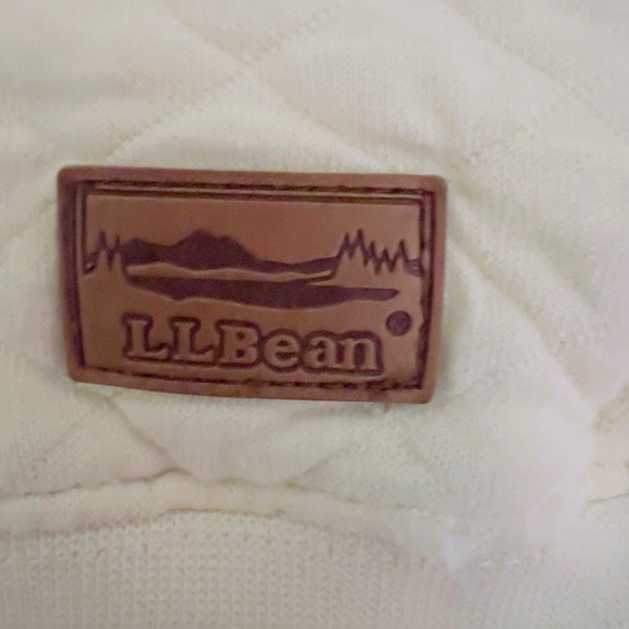 L.L. Bean Off-White Quilted QUARTER Zip Pullover - Picture 7 of 7